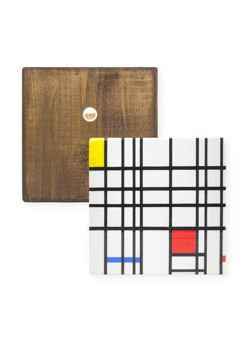 Maestros en madera, Mondriaan,  composition with yellow-blue-and-red