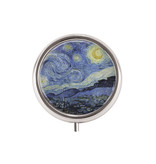 Pillendoosje,  zilverkleurig, Sterrennacht, Vincent van Gogh