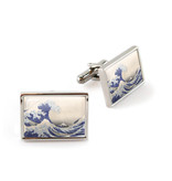 Cufflinks, , Hokusai, Great Wave