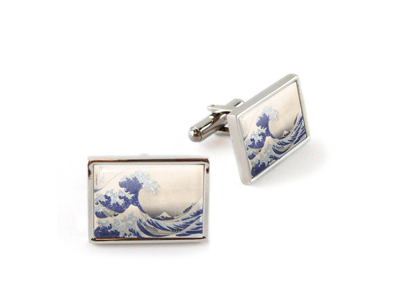 Cufflinks, , Hokusai, Great Wave