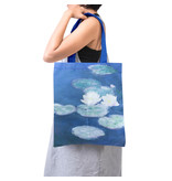 Cotton Tote Bag with lining,  Waterlilies by evening light, Monet