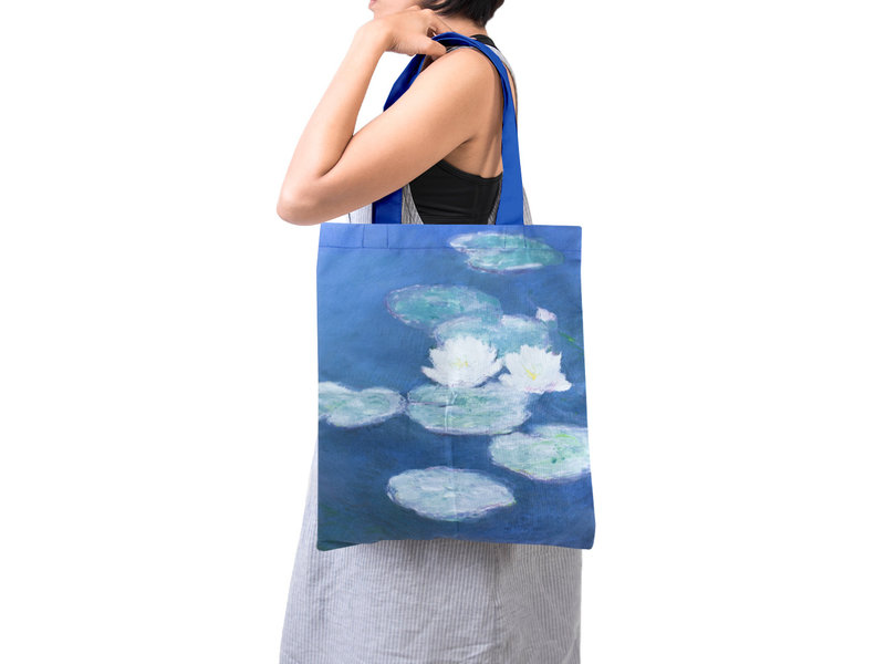 Cotton Tote Bag with lining,  Waterlilies by evening light, Monet