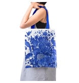 Cotton Tote Bag with lining,  Delft Blue birds