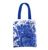 Cotton Tote Bag with lining,  Delft Blue birds