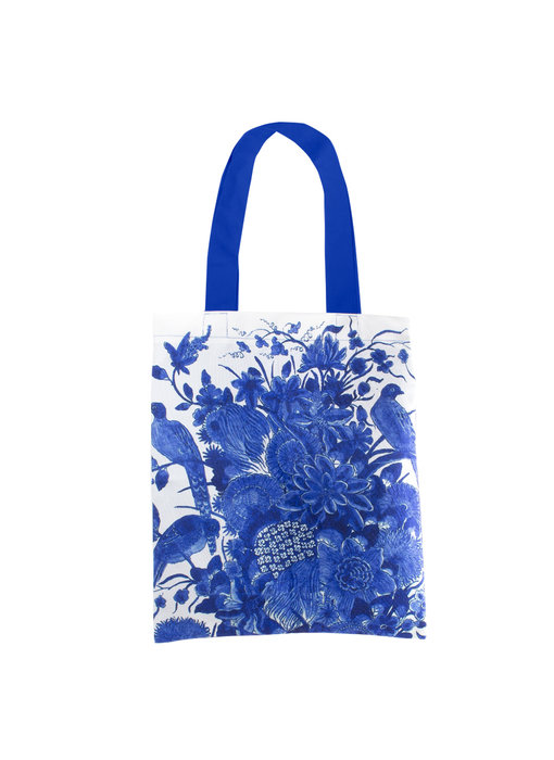 Cotton Tote Bag Luxe,  Delft Blue birds