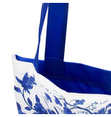 Cotton Tote Bag with lining,  Delft Blue birds