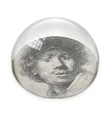 Presse-papier en verre,  Rembrandt, visage curieux