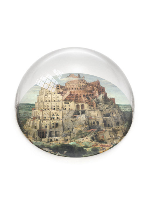 Glazen bolle  presse papier,  Brueghel, Toren van Babel