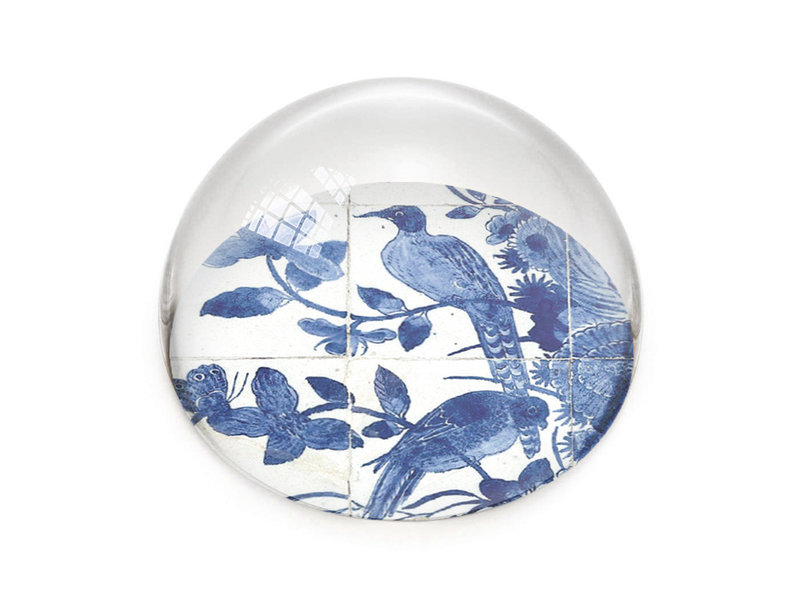 Paperweight, Delft Blue birds, Rijksmuseum