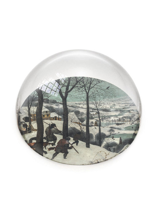 Glazen bolle  presse papier,  Brueghel, Jagers In de Sneeuw