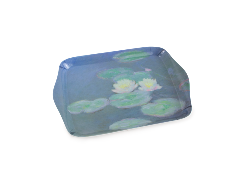 Mini tray, 21 x 14 cm, Monet, Waterlilies by evening light