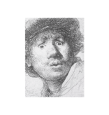 Cahier d'artiste, Rembrandt, visage curieux