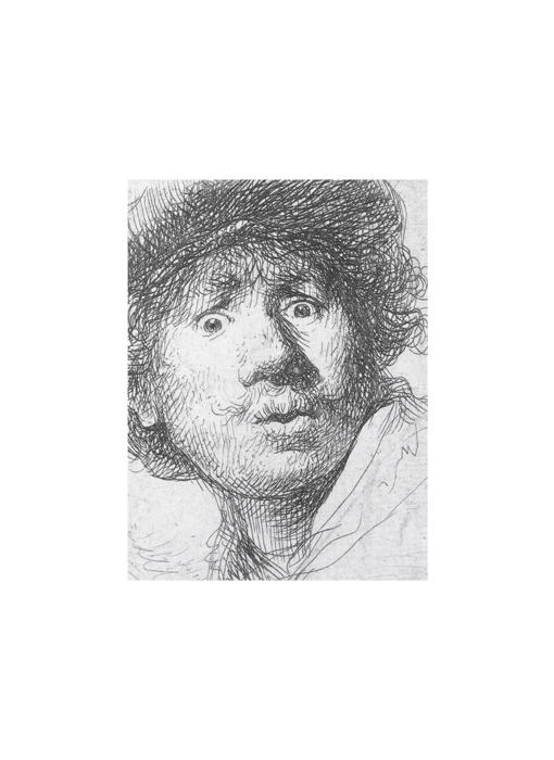 Künstlerjournal, Rembrandt, neugieriges Gesicht