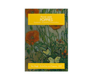 Postkarte mit Samen, Van Gogh, Schmetterlingen und Mohn
