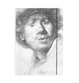 Porte-documents avec bande élastique, Rembrandt, visage curieux