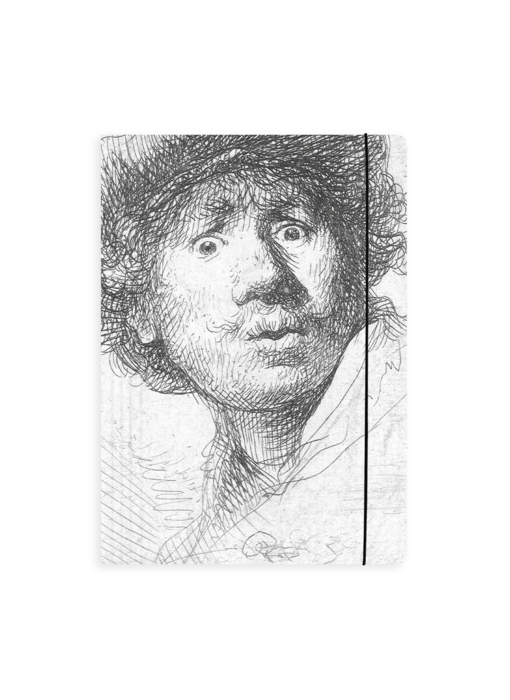 Porte-documents avec bande élastique, Rembrandt, visage curieux