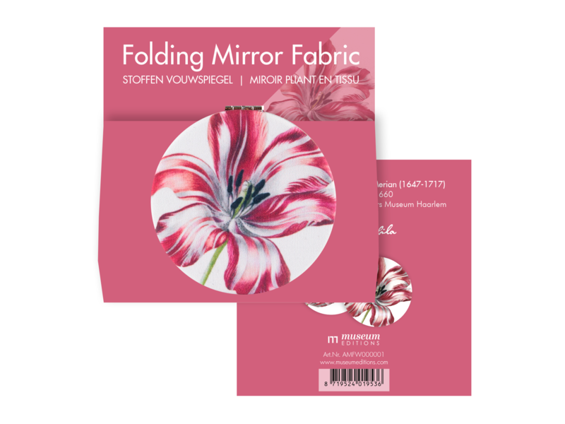 Folding pocket mirror,microfiber, Merian, Three tulips