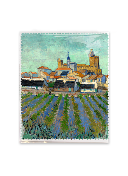 Lens cloth, 15x18 cm, View of Saintes-Maries-de-la-Mer, Van Gogh