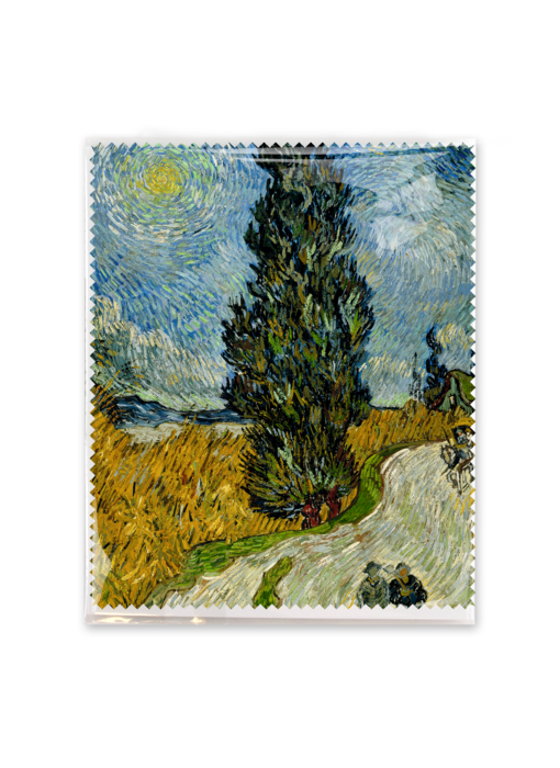 Brillendoekje, 15x18 cm, Landweg in de Provence bij nacht, Van Gogh