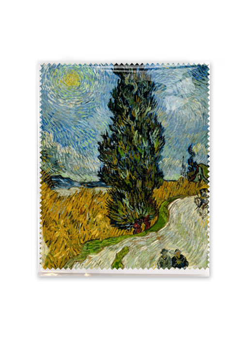 Chiffon à lunettes, 15x18 cm, Route de campagne en Provence la nuit, Van Gogh