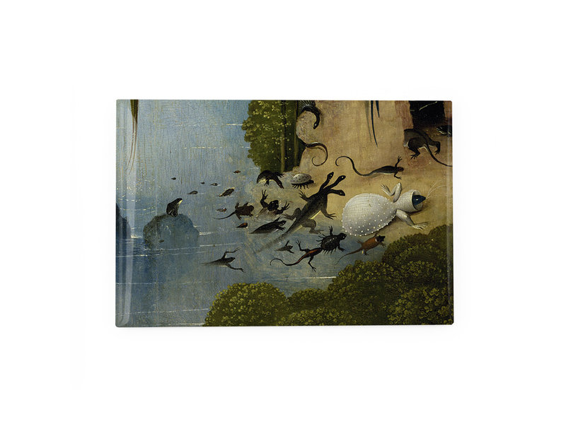 Magnet de réfrigérateur,  Le Jardin des délices, J. Bosch,reptiles