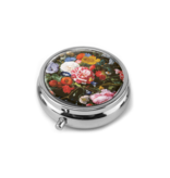 Pillbox , silver, De Heem, Vase with Flowers