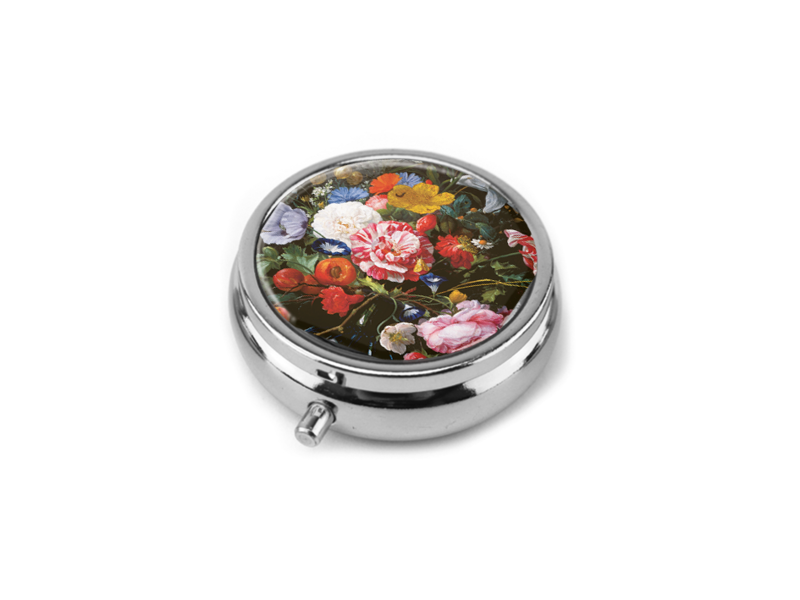 Boîte à pilules couleur argent, Fleur nature morte De Heem