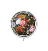 Pillbox , silver, De Heem, Vase with Flowers