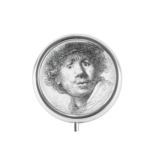 Pillbox , silver, Rembrandt, Curious Face