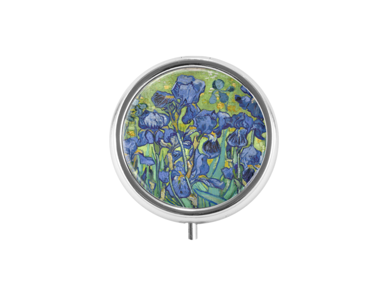 Pillbox , silvercolour, Irises, Van Gogh