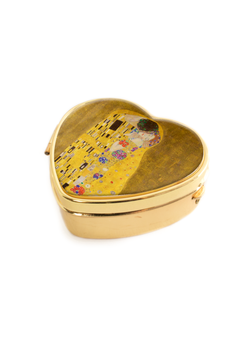 Pill box heart shape , Klimt, The kiss