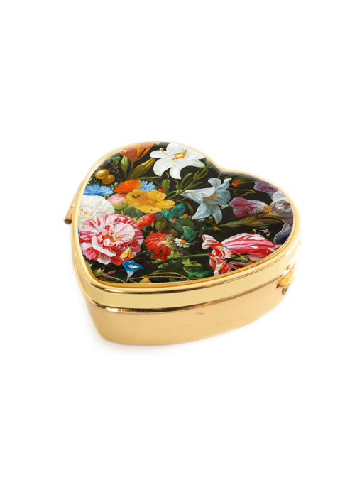 Pillbox heartshape , De Heem, Flowers