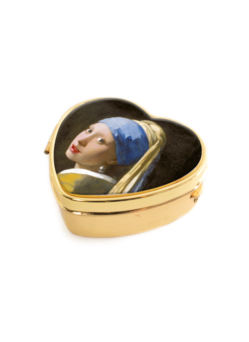 Pillendose, Herzform, Mädchen mit Perlenohrring, Vermeer