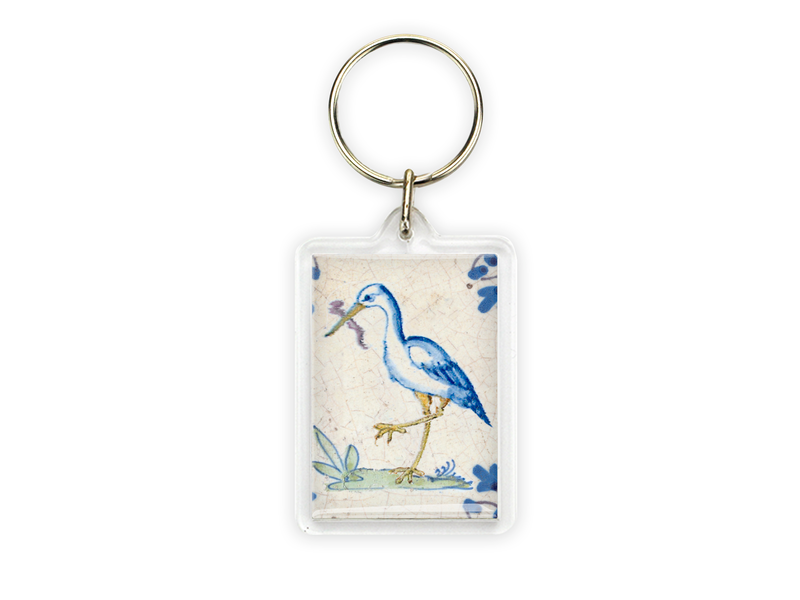 Keyring, Delft Blue Tile, Stork