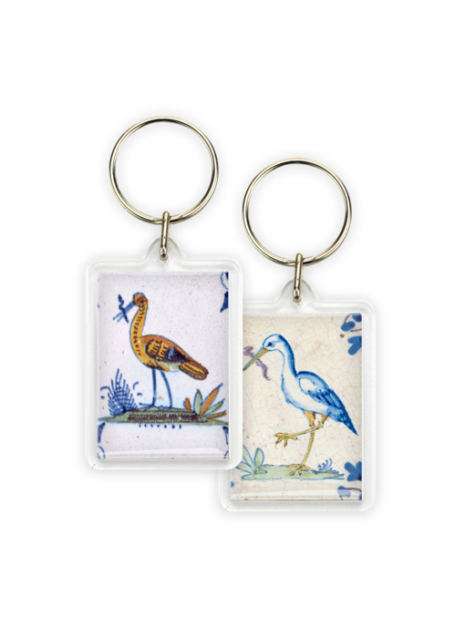 Keyring, Delft Blue Tile, Stork