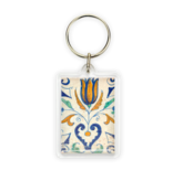 Keyring, Delft Blue Tile,  Tulip-heart