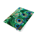 Cuaderno de tapa blanda, A5, plumas de pavo real