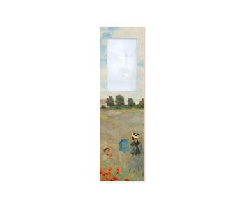 Lesezeichen mit Lupe,   Monet, Mohnfeld