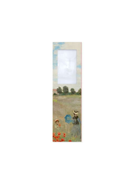 Lesezeichen mit Lupe,   Monet, Mohnfeld