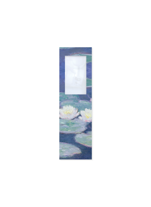 Marcapagina con lupa , Nenúfares a la luz del atardecer, Monet