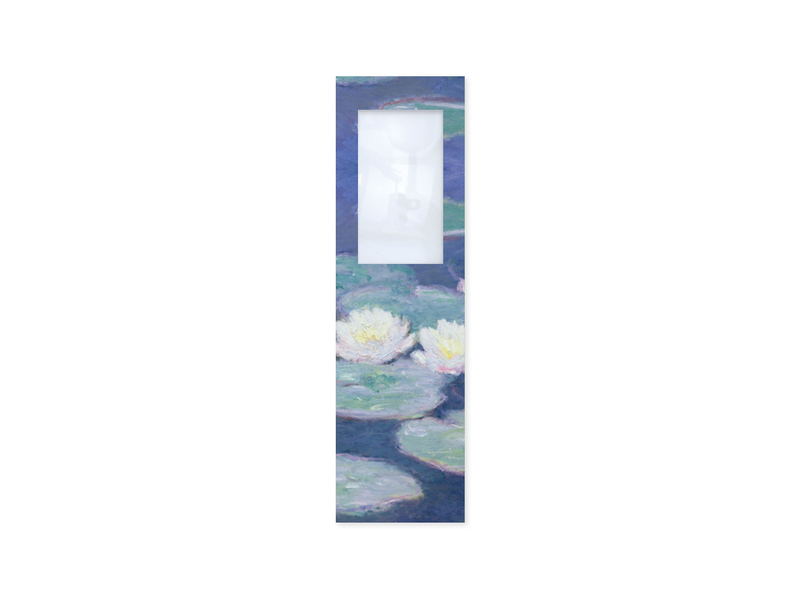 Marque-page avec loupe,  Nympheas effet du soir, Monet