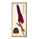 Coffret de Calligraphie, plume rouge bordeaux, boîte en or clair