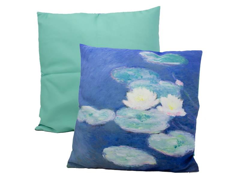 Cushion cover, 45x45 cm,  Monet, Waterlilies by evening light