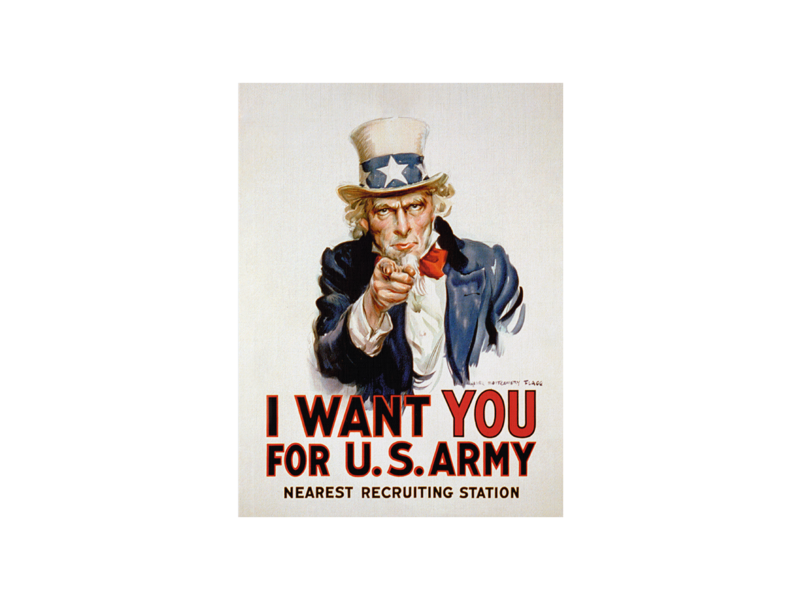 Softcover art sketchbook,  World War I, I want you