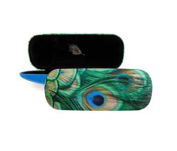 Funda de gafas, plumas de pavo real