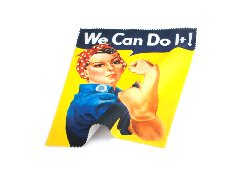 Brillentuch,  15 x 18 cm,  We can do it