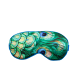 Sleeping mask, peacock feathers