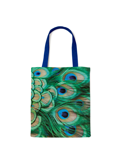 Cotton Tote Bag Luxe,  peacock feathers