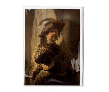 Double card with envelope, Rembrandt, The Standard Bearer