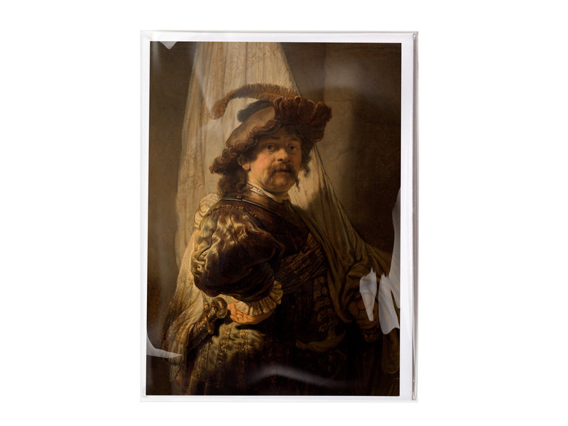 Double card with envelope , Rembrandt, The Standard Bearer